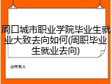 周口城市职业学院毕业生就业大致去向如何(周职毕业生就业去向)