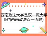西南政法大学是双一流大学吗?(西南政法双一流吗)