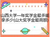 山西大学一年奖学金最多能拿多少(山大奖学金最高额)
