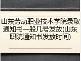 山东劳动职业技术学院录取通知书一般几号发放(山东职院通知书发放时间)