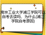 南京工业大学浦江学院可以自考去读吗，为什么(浦江学院自考原因)