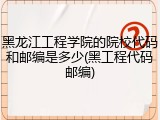 黑龙江工程学院的院校代码和邮编是多少(黑工程代码邮编)