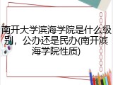 南开大学滨海学院是什么级别，公办还是民办(南开滨海学院性质)