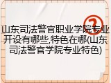 山东司法警官职业学院专业开设有哪些,特色在哪(山东司法警官学院专业特色)