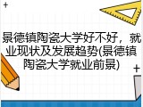 景德镇陶瓷大学好不好，就业现状及发展趋势(景德镇陶瓷大学就业前景)