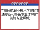 广州民航职业技术学院的普通专业和特色专业详解(广航院专业解析)