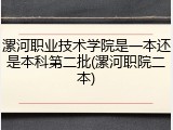 漯河职业技术学院是一本还是本科第二批(漯河职院二本)