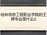 桂林信息工程职业学院的王牌专业是什么()