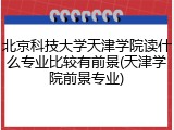 北京科技大学天津学院读什么专业比较有前景(天津学院前景专业)