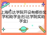 上海杉达学院开设有哪些奖学和助学金(杉达学院奖助学金)