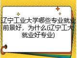 辽宁工业大学哪些专业就业前景好，为什么(辽宁工大就业好专业)