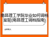 南昌理工学院毕业如何调档案呢(南昌理工调档指南)