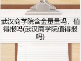 武汉商学院含金量量吗，值得报吗(武汉商学院值得报吗)