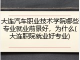 大连汽车职业技术学院哪些专业就业前景好，为什么(大连职院就业好专业)