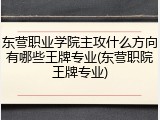 东营职业学院主攻什么方向有哪些王牌专业(东营职院王牌专业)