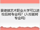 景德镇艺术职业大学可以进校后转专业吗？(入校能转专业吗)