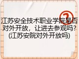 江苏安全技术职业学院是否对外开放，让进去参观吗？(江苏安院对外开放吗)