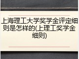 上海理工大学奖学金评定细则是怎样的(上理工奖学金细则)