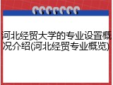 河北经贸大学的专业设置概况介绍(河北经贸专业概览)