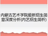 内蒙古艺术学院最新招生简章深度分析(内艺招生简析)