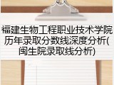 福建生物工程职业技术学院历年录取分数线深度分析(闽生院录取线分析)