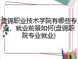 盘锦职业技术学院有哪些专业，就业前景如何(盘锦职院专业就业)