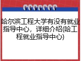 哈尔滨工程大学有没有就业指导中心，详细介绍(哈工程就业指导中心)