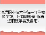 清远职业技术学院一年学费多少钱，还有哪些费用(清远职院学费及费用)