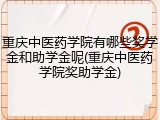 重庆中医药学院有哪些奖学金和助学金呢(重庆中医药学院奖助学金)