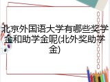 北京外国语大学有哪些奖学金和助学金呢(北外奖助学金)