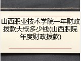 山西职业技术学院一年财政拨款大概多少钱(山西职院年度财政拨款)
