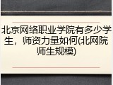 北京网络职业学院有多少学生，师资力量如何(北网院师生规模)