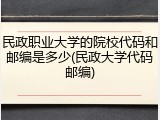 民政职业大学的院校代码和邮编是多少(民政大学代码邮编)