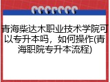 青海柴达木职业技术学院可以专升本吗，如何操作(青海职院专升本流程)
