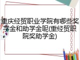 重庆经贸职业学院有哪些奖学金和助学金呢(重经贸职院奖助学金)