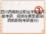 四川西南航空职业学院能不能考研，成绩在哪里查询(西航职院考研查分)