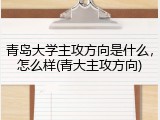 青岛大学主攻方向是什么，怎么样(青大主攻方向)