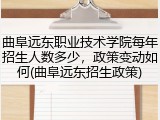曲阜远东职业技术学院每年招生人数多少，政策变动如何(曲阜远东招生政策)
