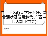 广西中医药大学好不好，就业现状及发展趋势(广西中医大就业前景)