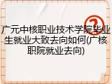 广元中核职业技术学院毕业生就业大致去向如何(广核职院就业去向)