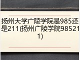 扬州大学广陵学院是985还是211(扬州广陵学院985211)