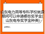山东电力高等专科学校就读期间可以申请哪些奖学金(山东电专奖学金种类)