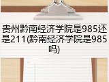 贵州黔南经济学院是985还是211(黔南经济学院是985吗)