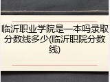 临沂职业学院是一本吗录取分数线多少(临沂职院分数线)