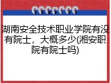 湖南安全技术职业学院有没有院士，大概多少(湘安职院有院士吗)