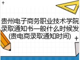 贵州电子商务职业技术学院录取通知书一般什么时候发(贵电商录取通知时间)