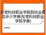 东营科技职业学院到毕业要花多少学费(东营科技职业学院学费)
