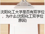 沈阳化工大学是否有双学位，为什么(沈阳化工双学位原因)