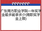 广东南方职业学院一年奖学金最多能拿多少(南职奖学金上限)