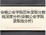 安徽公安学院历年录取分数线深度分析(安徽公安学院录取线分析)